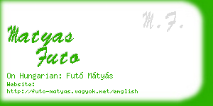 matyas futo business card