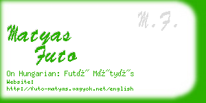 matyas futo business card